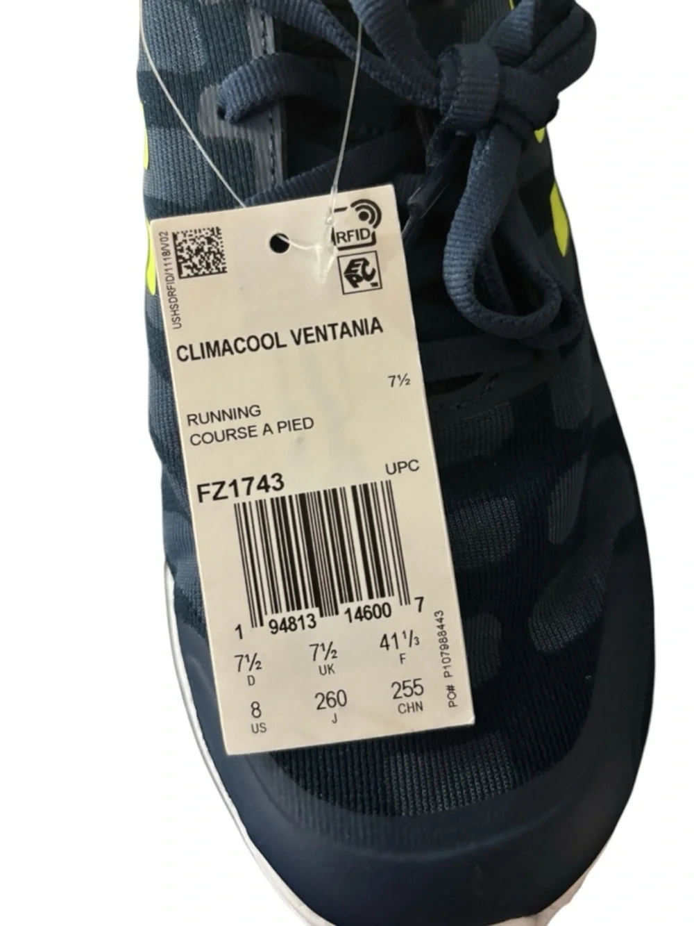 Adidas Climacool Ventania Running Shoes‎ Navy Yellow Men Sooze 7.5 New With Tags